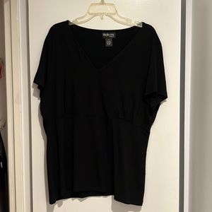 Style and co. 1x.  Tailored dressy tee. Black